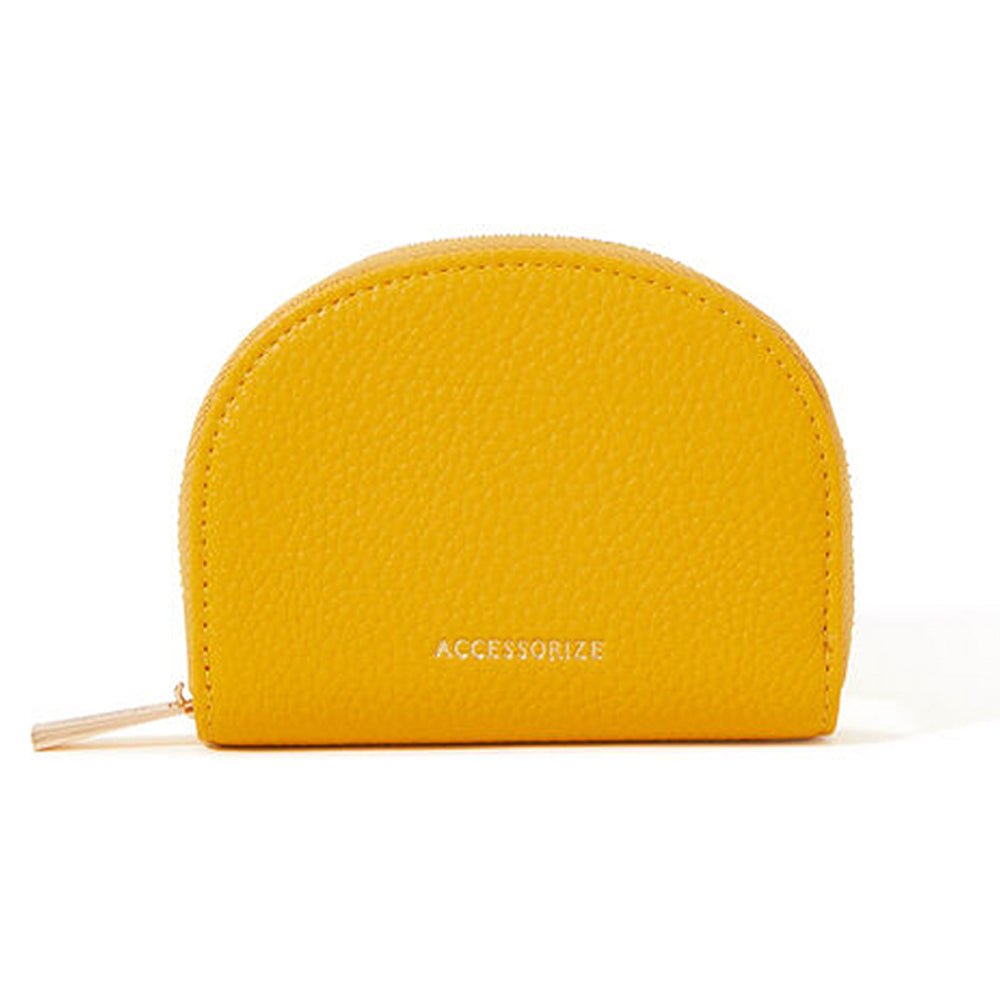 Accessorize London Yellow Cresecent Zip Coin Purse