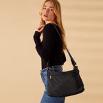 Accessorize London Women's Recycled nylon pocket crossbody