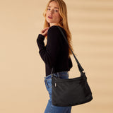 Accessorize London Women's Recycled nylon pocket crossbody