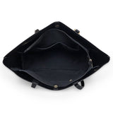 Accessorize London Women's Faux Leather Black Classic Ali tote with inside compartment