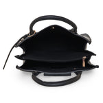 Accessorize London Black Whipstitch Handheld Bag