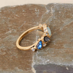 Accessorize London Women's Blue Eclectic Stones Ring-Small