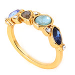Accessorize London Women's Blue Eclectic Stones Ring-Small