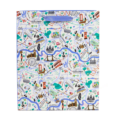 Accessorize London Girl's London Print Medium Gift Bag