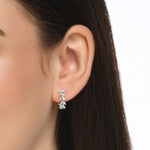 925 Pure Sterling Silver-Plated Leaf Hoop Earrings
