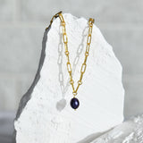 Real Gold Plated Z Pearl Chain Necklace