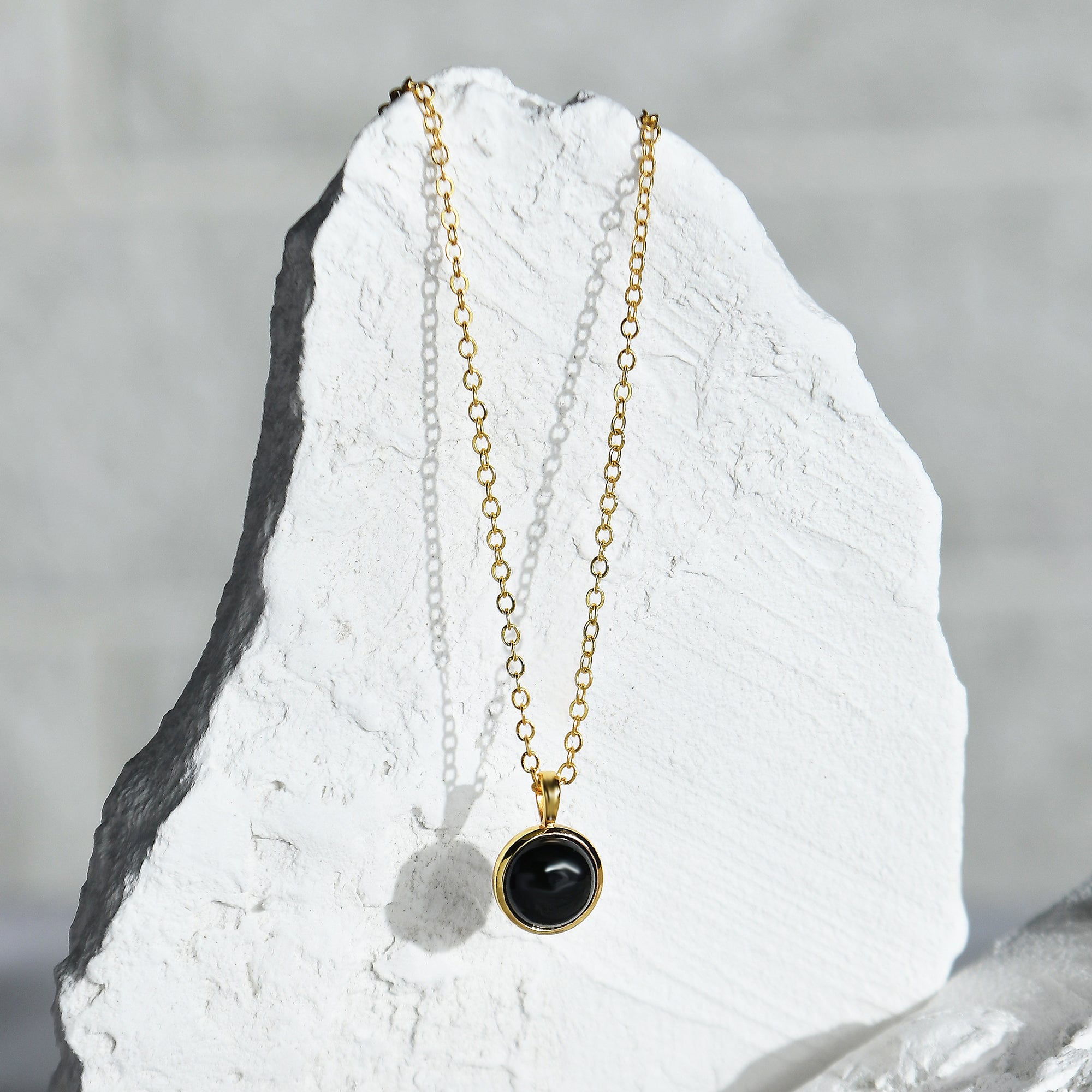 Buy Gold Plated Z Black Onyx Pendant Necklace - Accessorize India