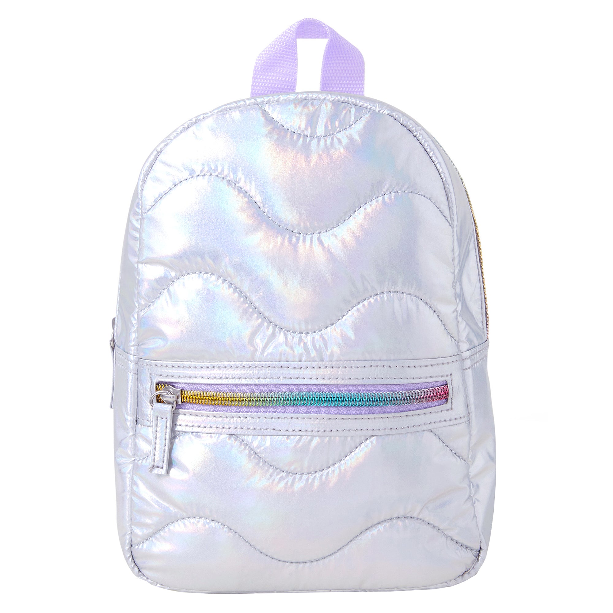 Walmart Holographic Rucksack Silver Shiny Backpack Festival