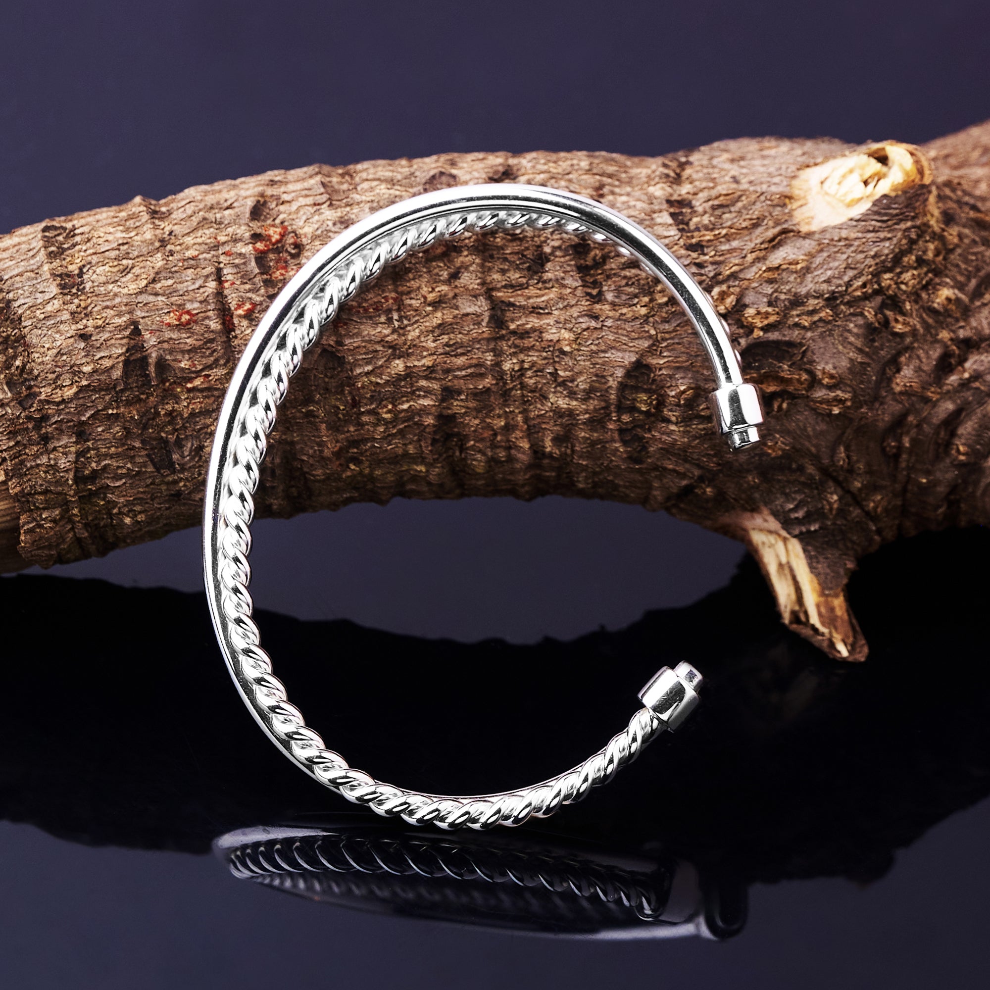 925 Pure Sterling Silver Plated Twisted Bangle