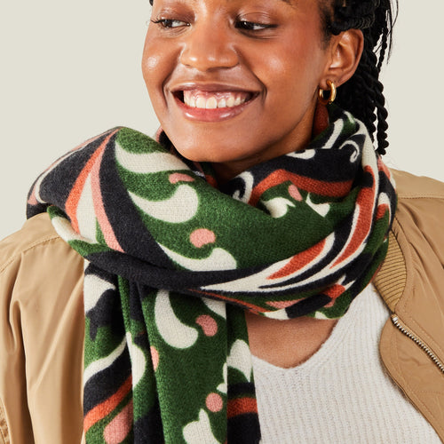 Accessorize London Women's Multi Paisley Print Blanket Scarf