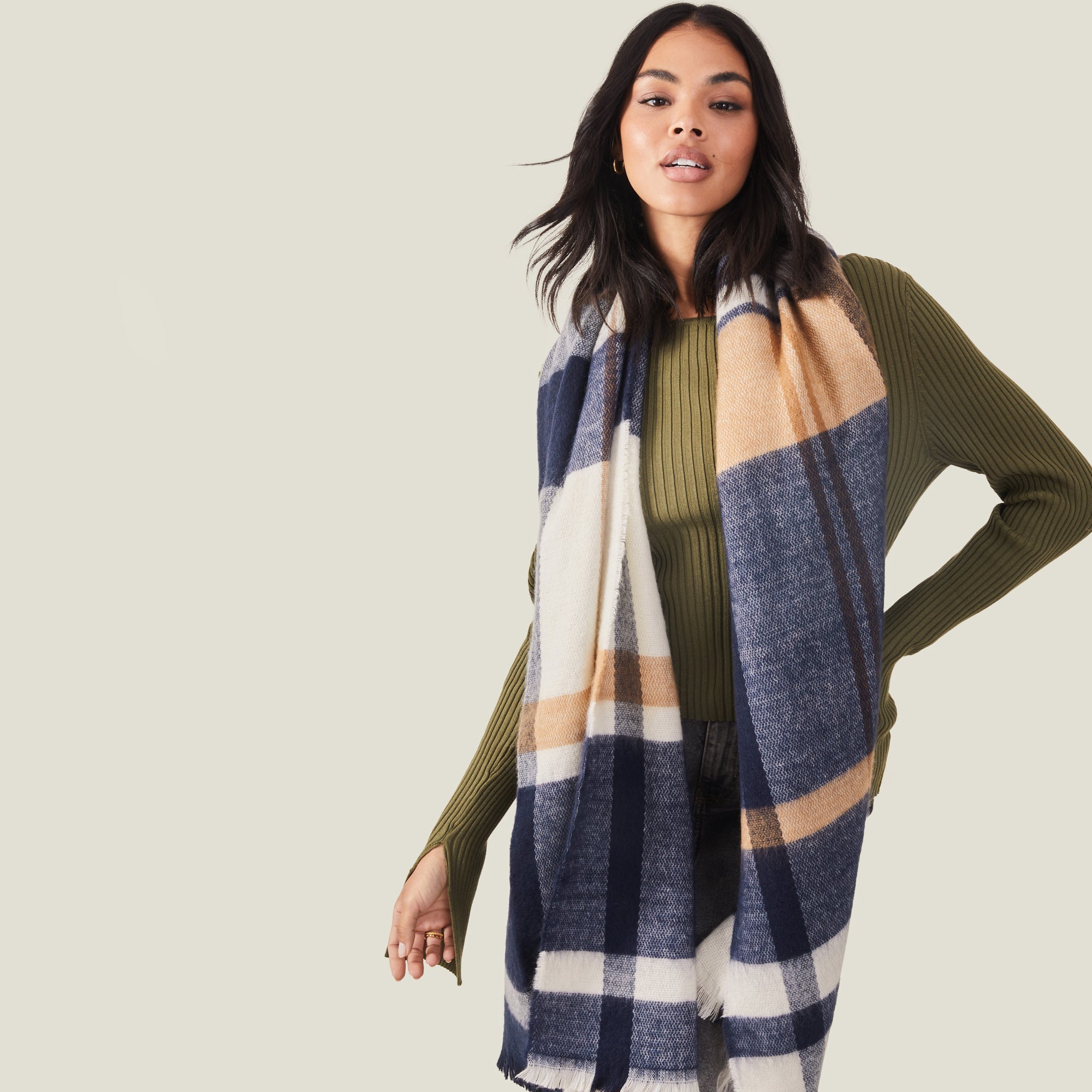 Super Soft Bright Check Print Scarf - Accessorize India