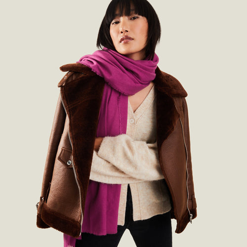 Accessorize London Women's Super-Soft Blanket Scarf Pink