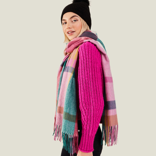 Accessorize London Women's Check Blanket Scarf