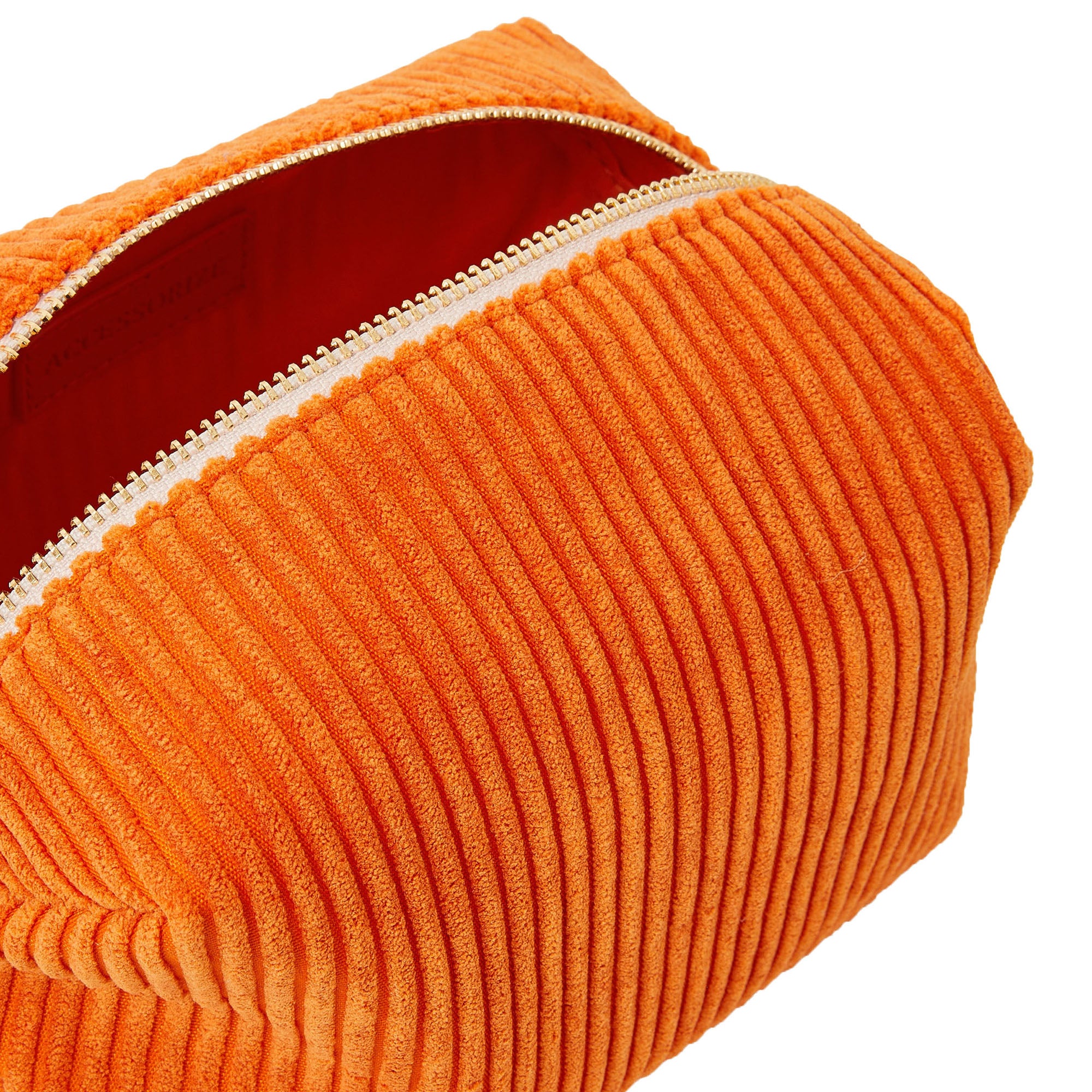 Women's Orange Cord Make Up Bag