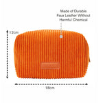 Women's Orange Cord Make Up Bag