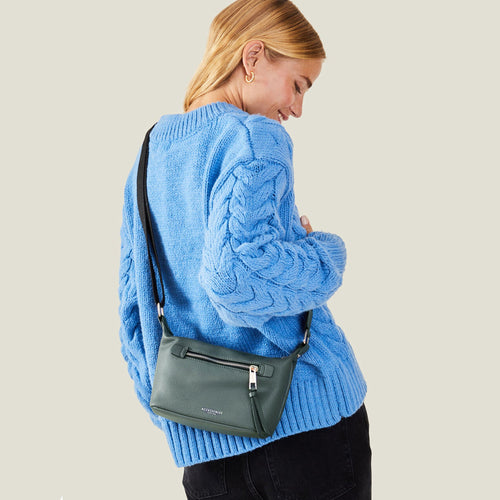 Accessorize London Women's Green Mini Soft Casual Sling Bag