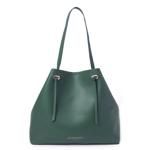 Accessorize London Women's Green Large Shoulder Bag
