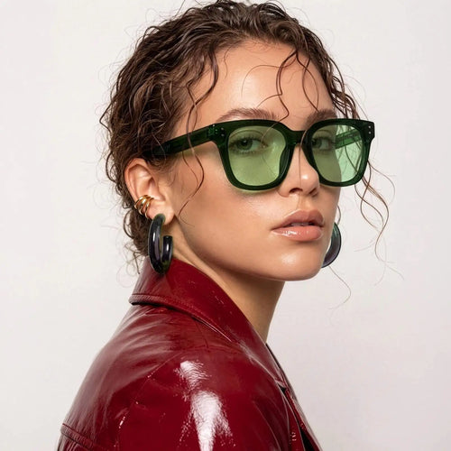 Green Square Vivid Sunglass Green