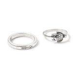 Accessorize London Women's set of 2 Silver Tilly Turtle Ring Pack