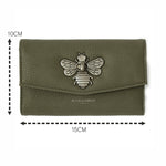 Accessorize London Women's Faux Leather Britney Bee Wallet - Olive