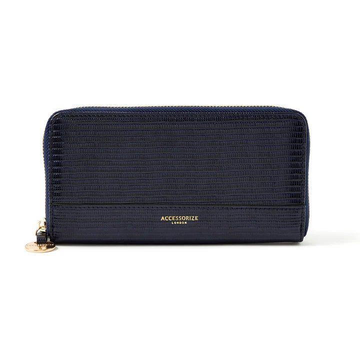 Accessorize London Women's Large Zip Around Reptile Wallet