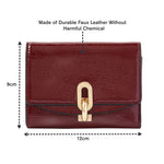 Accessorize London Women's Faux Leather Burgundy Patent Lock Wallet Purse