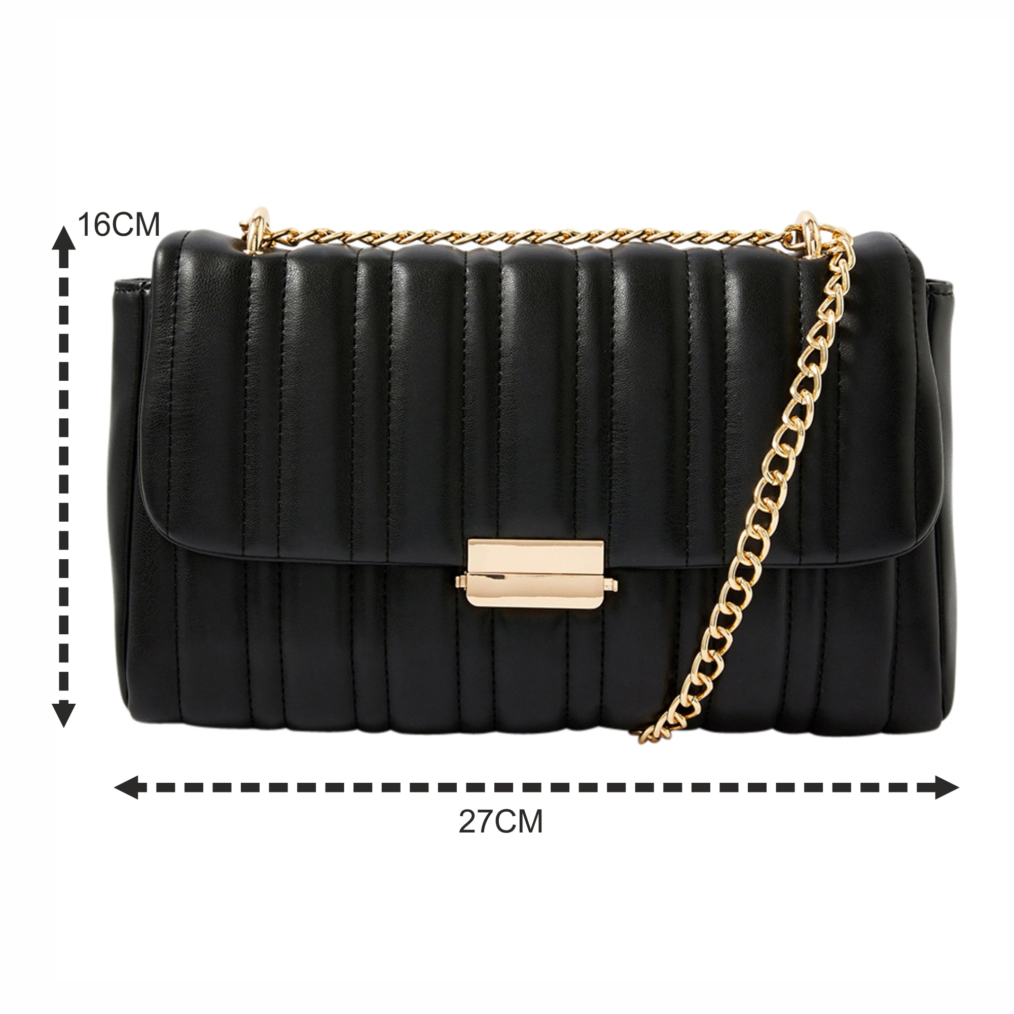 Buy Black Carrie Chain Quilt Sling Bag Online - Accessorize India