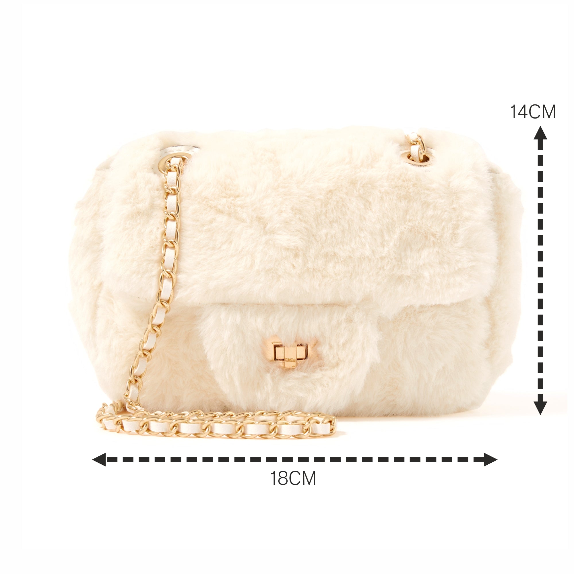 Cream fur online bag