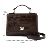 Accessorize London Women's Jessica Croc Bag Brown