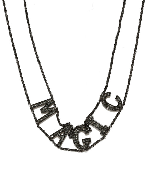 Black Stone-Studded Choker Necklace