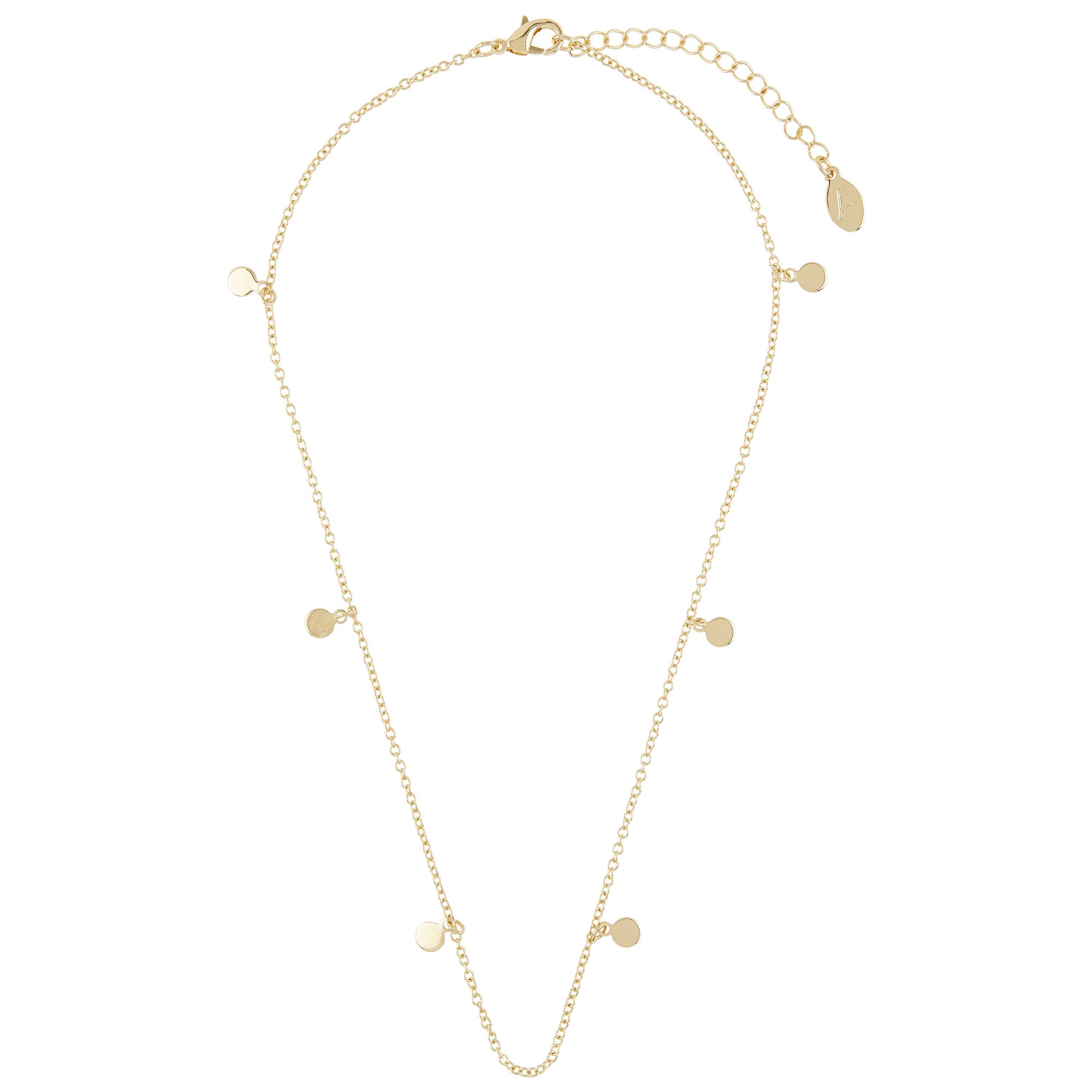 Accessorize London Women's Discy Gold Chain Minimal Pendant Necklace