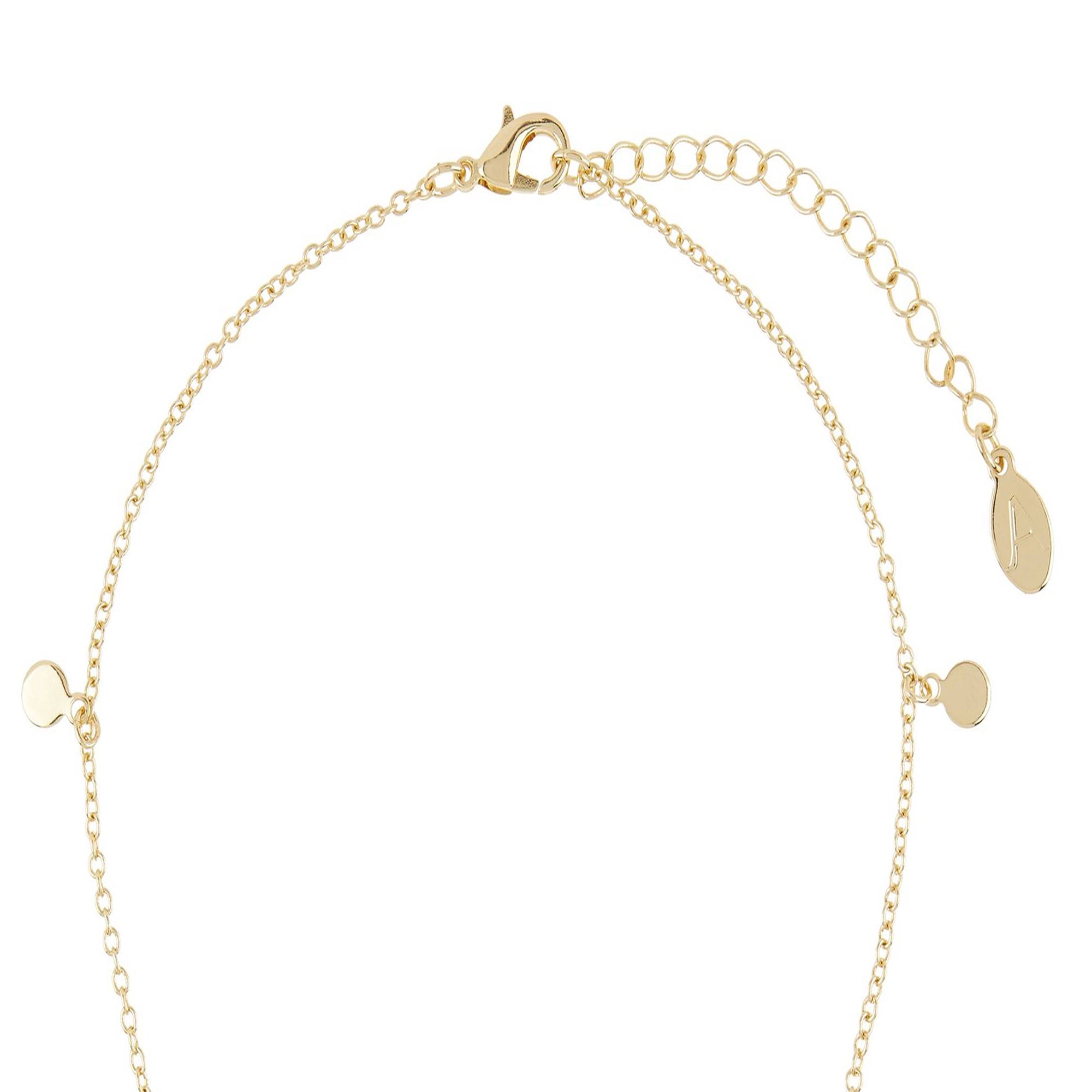 Accessorize London Women's Discy Gold Chain Minimal Pendant Necklace