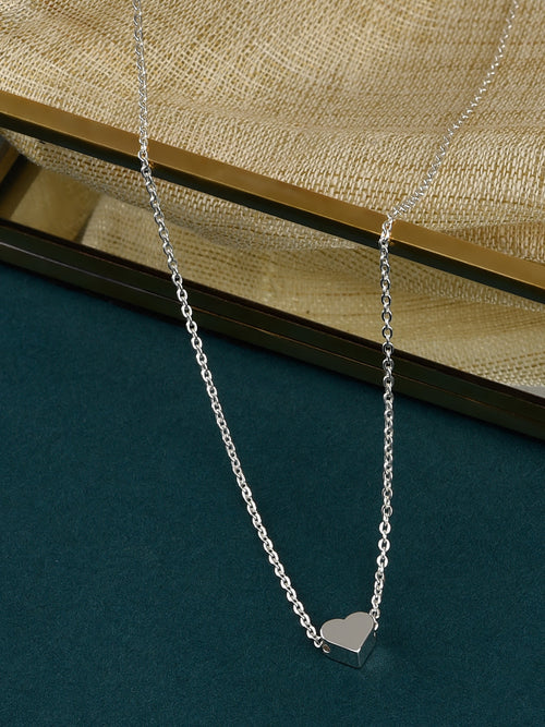 Accessorize London Women's Solid Heart Pendant-Silver