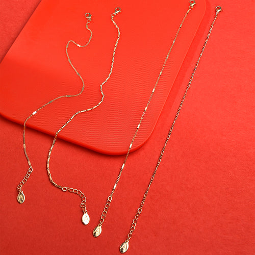 Accessorize London Women'S Gold4 X Gold Chain Anklet Pack