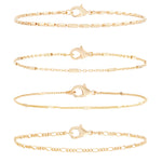 Accessorize London Women'S Gold4 X Gold Chain Anklet Pack