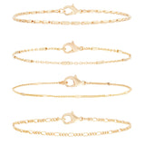 Accessorize London Women'S Gold4 X Gold Chain Anklet Pack