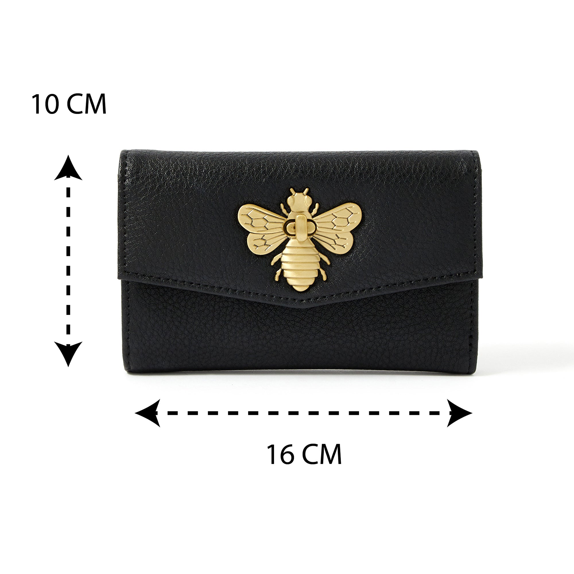 Accessorize London Women's Faux Leather Britney Bee Wallet - Black