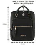 Accessorize London women's Faux Leather Black Harriet Backpack bag