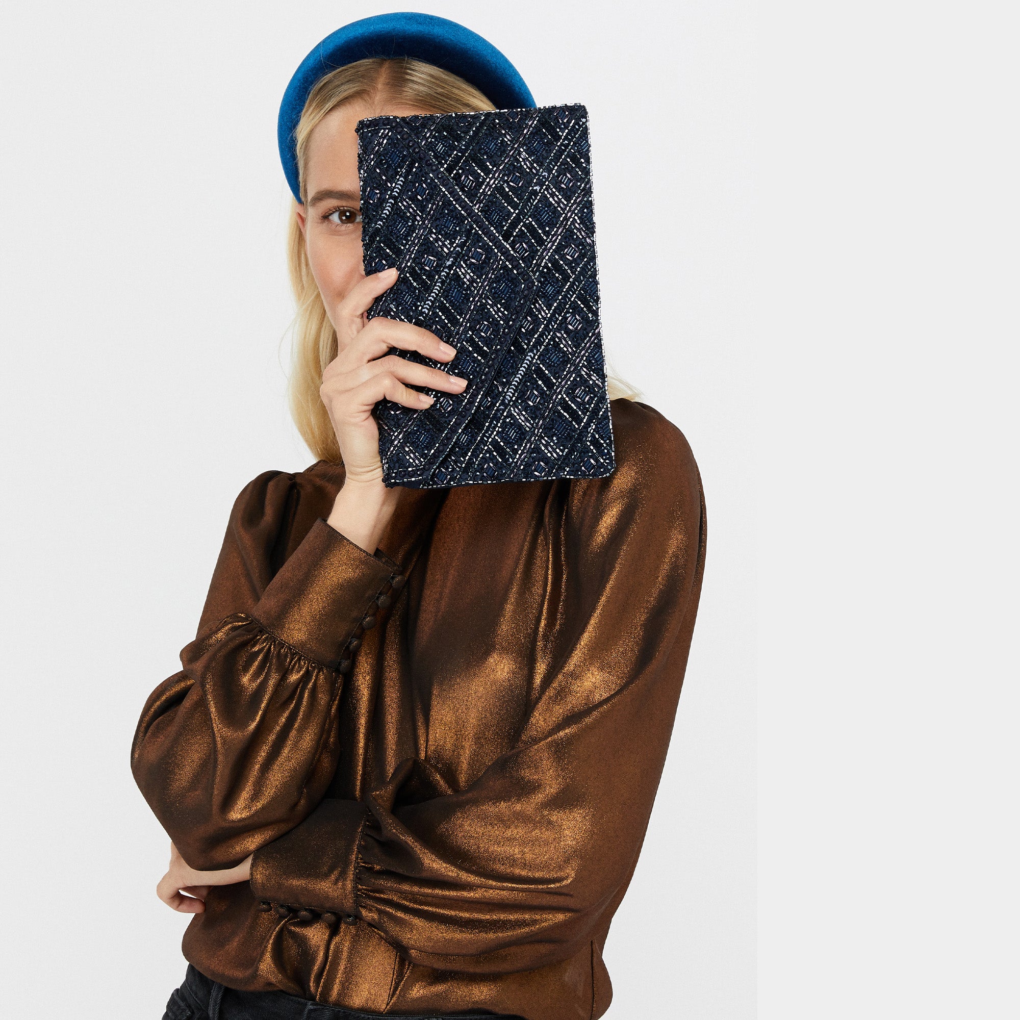 Tabitha Bead-Embellished Clutch Bag 