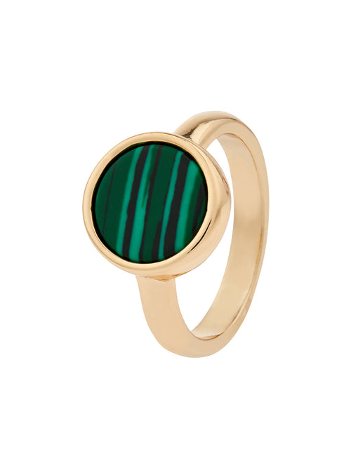Green Flat Stone Ring