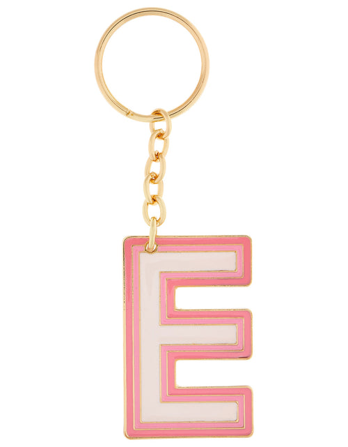 Accessorize London Women's Enamel Metal Initial Keyring - E