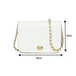 Accessorize London Women'S Faux Leather Woven Chain White Evie Sling Bag