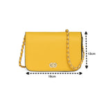 Accessorize London Women's Faux Leather Woven Chain yellow Evie Sling Bag