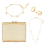 Accessorize London Earring, Wallet, Necklace & Bracelet Gold Jewellery Combo