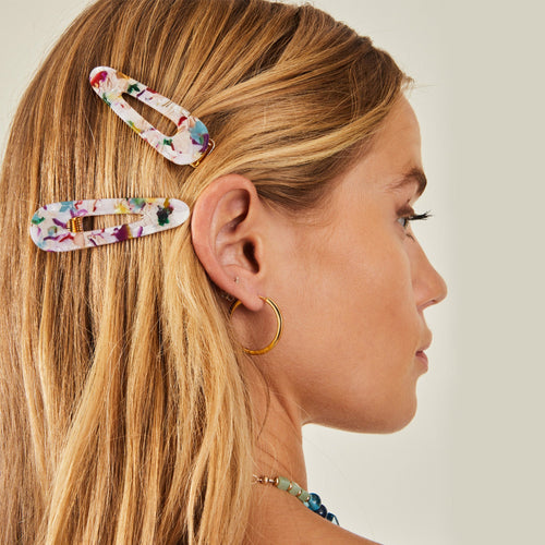 Accessorize London  Multi Two-Pack Tortoiseshell Resin Snap Clips