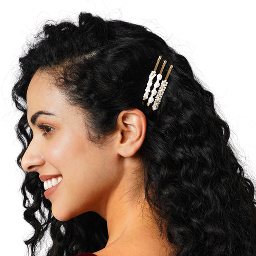 Accessorize London Pearl And Bead Slides Set Of Three