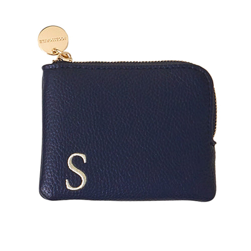 Accessorize London Women's Navy Blue (S) Initial Coin Purse