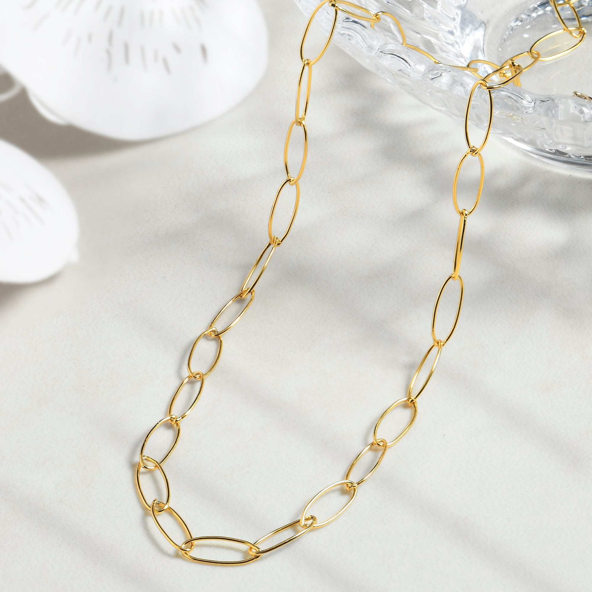 Buy Gold Plated Oval Link Chain Necklace Online - Accessorize India