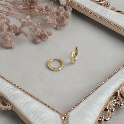 Accessorize London Women's Z Real Gold-Plated Z Plain Huggie Hoop Earrings