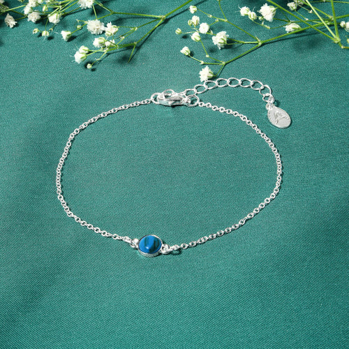 Accessorize London Women's Silver Marbled Stone Anklet